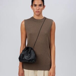 NWT HEREU BOMBON Plaited-handle Leather Small Handbag